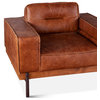 Chiavari Modern Leather Arm Chair, Vintage Cognac