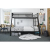 Pemberly Row Contemporary Twin over Full Metal Bunk Bed in Black