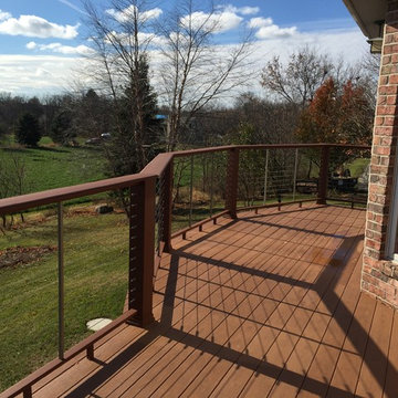 Oconomowoc Radius Timbertech deck with Azek cable railing system