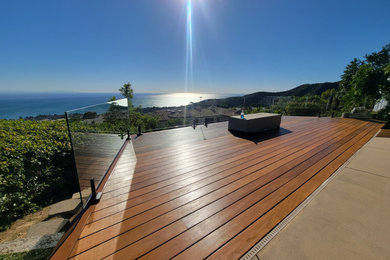 IPE DECKING FRAMELESS GLASS RAILING