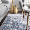 Transitional Vintage Area Rug, Blue, 8'x10'