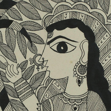 Novica Krishnas Song II Madhubani Painting