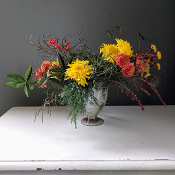 Slow Flowers November 2019 - design inspiration with heirloom chrysanthemums