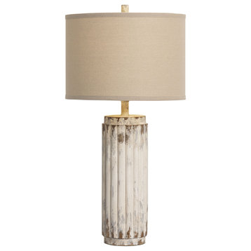 Baytowne 32" Table Lamp With Linen Drum Shade, Gray