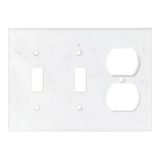 Italian Carrara White Marble 100% Real Natural Stone Switch Wall Plates ...