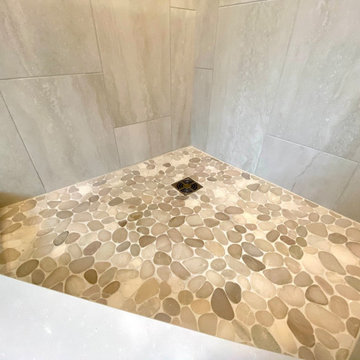 Medford Master Bath features Corner Shower