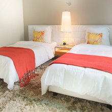 bedroom with gray walls