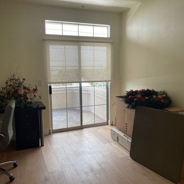 Roller Shade Transformation: Stevenson Ranch Home Office, Kitchen, and Bathroom