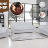 Palmiotto Contemporary Premium Genuine Leather Match Sofa, Black