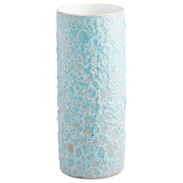 Cyan Sumba Vase 10935 - Mottled Pale Blue