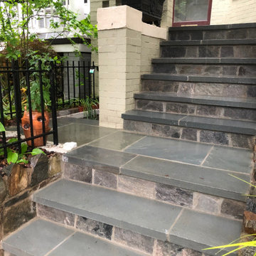 Flagstone Walkway with 2 Inch Thick Thermal Step Treads in Washington DC