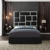 Milan Faux Leather Bed, Black, Queen