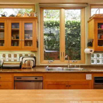 New Wood Windows in Incredible Kitchen - Renewal by Andersen Bay Area, San Franc