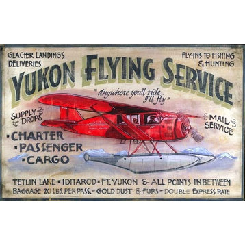 Vintage Aviation Signs Yukon Flying Service, 26x14