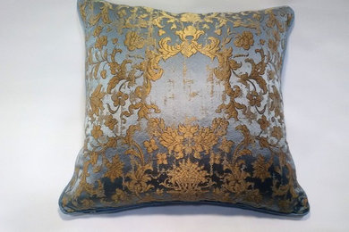 Venetian cushion on Rubelli fabric, Les Indes Galantes Cielo pattern