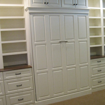 Custom Built-in Shelves. Storage, and Custom Murphy Bed Panel Cover