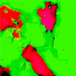 Pink on Green on Metal - Mixed Media Art