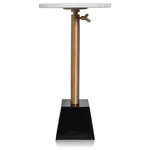 StyleCraft - Dann Foley Lifestyle Drink Table, Brushed Bronze Metal and White Marble Top, 12" - The Dann Foley Lifestyle Drink Table was made for StyleCraft with a solid square black base and a round top in marble. This handsome contemporary table can be adjusted to suit your height needs�a must have for entertaining at home.