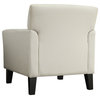 Ava Contemporary Accent Chair, Off-White Linen
