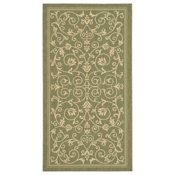 Courtyard Green/Brown Area Rug CY2098-1E06 - 6'7" x 6'7" Square