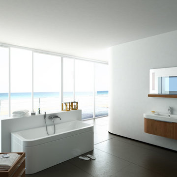 Spacious and Elegant Bathroom in an Apartment, Modern Bathroom, Remodeling Ideas