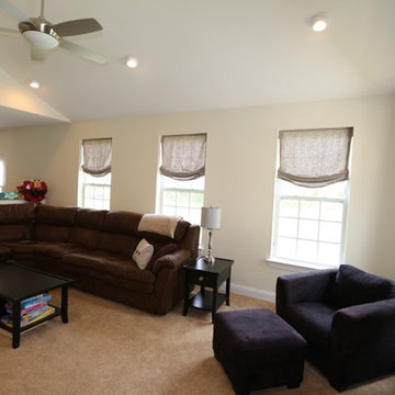 Living Room custom drapery and Roman Valances