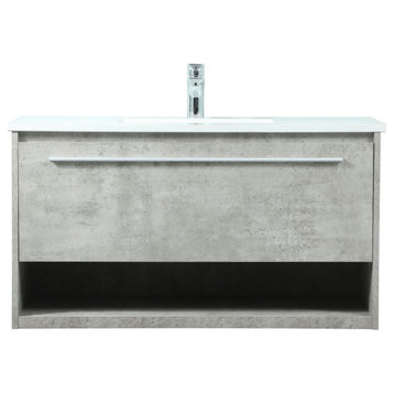 36" Single Bathroom Vanity, Concrete Gray, Vf43536Mcg