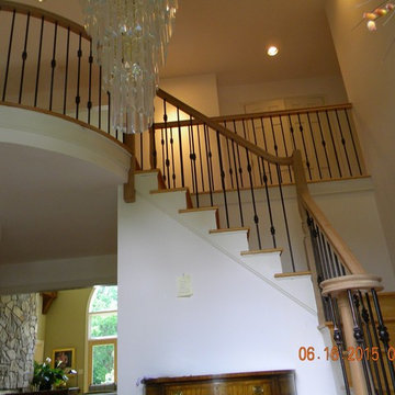Cherry Handrail Iron Balusters PA