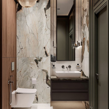 Custom Modern Art Deco Sink Cabinet