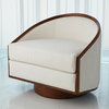Swivel Chair - White Leather