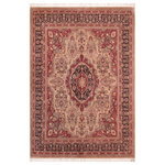 Bareens Designer Rugs - Pak Persian Sheron Tan/Blue Wool Rug 8'0'' x 10'1'' - Designed with mesmerizing intricacy and gorgeous color palette, this hand-knotted masterpiece demonstrates the beauty and electrifying thrill of Pak Persian art. These meticulously hand-knotted Pak-Persian rug is made with pure wool and features breathtaking traditional, transitional, and tribal designs in bold luxurious color pallets. Known for their intricate designs these rugs are a reproduction of Persian rugs, made in Pakistan with unique Mughal designs. Made by master weavers using the same Persian texture, design and dying technique, we wanted to produce the most significant manifestation of Persian art, life, and culture. This rug is most famous for its exceptional quality, incredible designs, patterns, and vibrant rich color. Pak-Persian rugs made with Persian weave with high knot counts, which enables the high intricacy and detail found in the patterns are also referred to as "State of art", each color adds a rich beautiful detail in the artwork of this rug. The design, color, and beautiful chromatic composition with a vibrant sheen with intricate designs, exude beauty, elegance, and quality make this rug a masterpiece of its own.