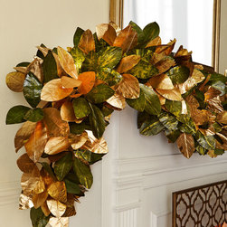 Magnolia Leaf 6' Garland - Wreaths And Garlands