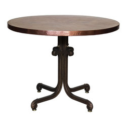 Bistro Table with Brass or Copper Top (Round) - Dining Tables