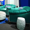Chelsea Home Channel Chair in Lindy Emerald with Kidney Pillow
