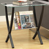Cappuccino Bentwood Magazine Table with Tempered Glass