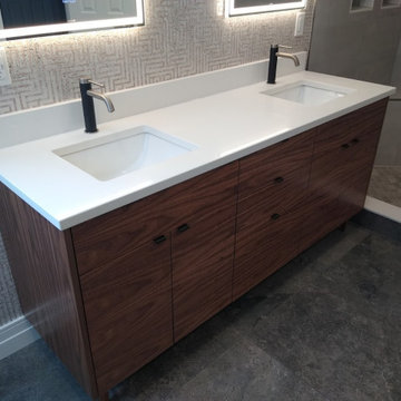 Walnut Double Sink Vanity