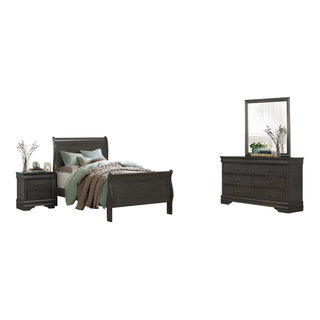 Acme 2pc Louis Phillipe III Sleigh Bedroom Set in Cherry