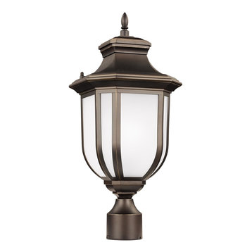 Sea Gull Lighting 1-Light Outdoor Post Lantern, Bronze