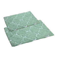 Mediterranean Bath Mats Houzz Affinity Linens 100 Percent Cotton Reversible Bath Rug With Crochet Lace Set Of