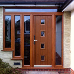The Uttoxeter Composite Door in Golden Oak with Clear Glazing - Front Doors