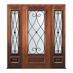 Pre-hung Sidelights Door 80 Mahogany Charleston 3/4 Lite - Front Doors