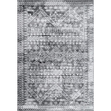 nuLOOM Transitional Moroccan Frances Transitional Area Rug, Gray 10'x14'