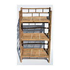 3-Tier Folding Bamboo Shelf