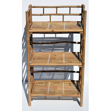 3-Tier Folding Bamboo Shelf