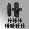 Slide Style Cabinet Latch Black Iron 3 1/4 Inch x 1 1/4 Inch Pack of 8