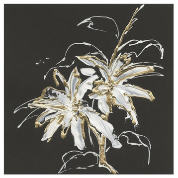 "Gilded Poinsettias" Digital Paper Print by Chris Paschke, 32"x32"