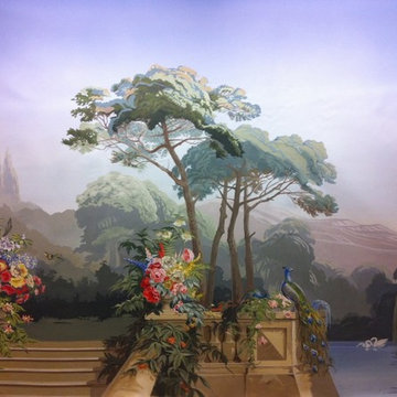Zuber wall paper-Hand painted mural reproduction, CT. MJP Studios