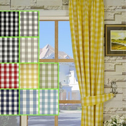 Moonbay Small Plaids Double Pinch Pleat Cotton Curtains - Curtains
