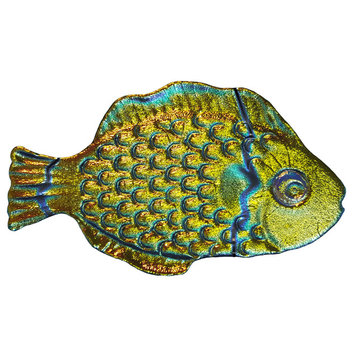 Metallic Mini Tropical Fish Fusion Series Ceramic Pool Mosaic 4", Rainbow