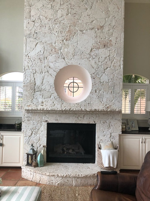 Fireplace With A Window In The Middle, How To Decorate A Wall With Fireplace In The Middle